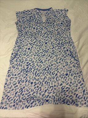 Blue Leopard Print Women’s Dress